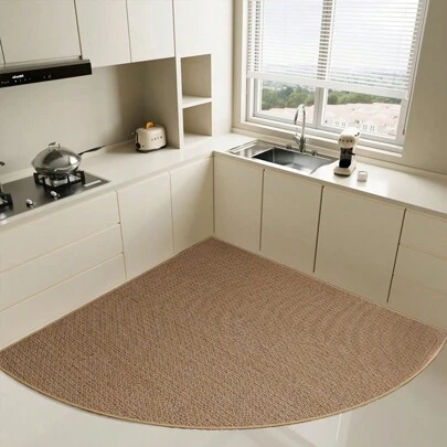 1 件纯色入口垫，防尘且易于护理的厨房垫，简单的菠萝环设计家用入口地毯，可洗防滑地毯，适用于入口、门厅、厨房