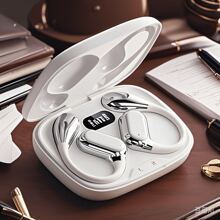 The New Wireless Earphones For 2025, Low Latency, High Fidelity Sound Quality, Long Battery Life, Safe Ear Hook Design, Suitable For Business And Sports, Touch Control Volume, Wireless Connection, Wireless Headphones, Compatible With Smartphones, Open Design, Capacitive Microphone, 200mAh Continuous Charging, Suitable For Apple, Smartphones. Small And Portable, In-Ear Wireless Earphone Mini Earbuds With Charging Case For Apple IOS, IPad, Laptops, For IOS/Android Users,Gifts For Family, Friends, Kids,Birthday,Christmas, Winter,Holiday