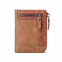 1 pieza Cartera corta vintage con múltiples ranuras y funciones para hombre, adecuada para adolescentes, uso casual, al aire libre, deportivo, viajes, regalos de graduación, accesorios de cumpleaños
