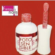 Gel Reflectivo Rojo Fantasy Nails, 15ml Gel Semipermanente de 3 Pasos - Rojo - Ver 1