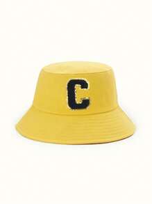 1 Pc Children's Bucket Hat, Stylish And Versatile, Suitable For Boys And Girls Spring And Summer Daily Outdoor Sun Ion Use. - Yellow - View 21