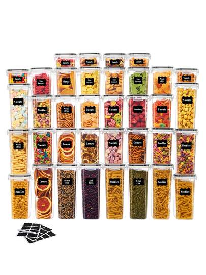 24pcs Rice Bucket, Portable Transparent Grain Storage Container With Dumping Port, Rice Bucket, Moisture-Proof And Insect Proof Sealed Storage Box, Used For Rice, Grains, Grains, Flour, Pet Food, Airtight Rice Dispenser, Household Kitchen Supplies