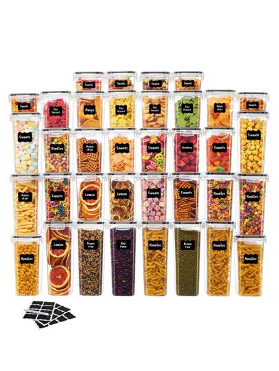 24pcs Rice Bucket, Portable Transparent Grain Storage Container With Dumping Port, Rice Bucket, Moisture-Proof And Insect Proof Sealed Storage Box, Used For Rice, Grains, Grains, Flour, Pet Food, Airtight Rice Dispenser, Household Kitchen Supplies