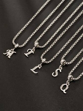 قلادة من الفولاذ المقاوم للصدأ بحرف إنجليزي من A إلى Z مقاس 26 للرجال، هدية عيد الميلاد وعيد الشكر والسنة الجديدة