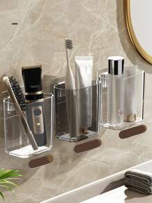 1 szt. minimalistyczna półka łazienkowa, nie wymaga wiercenia, uchwyt na pastę do zębów i kubki, przechowywanie w łazience/kuchni, limitowana edycja świąteczna