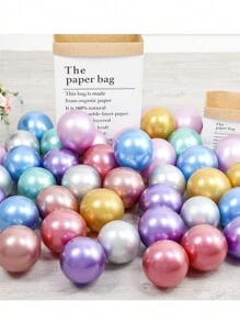 30 piezas de globos de confeti metálicos para decoración de fiesta de cumpleaños, boda y celebración de aniversario - Multicolor - Ver 5