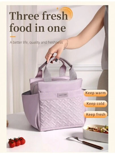 1ชิ้น กระเป๋าเก็บความร้อนความจุขนาดใหญ่ 10L, กระเป๋ากันน้ำเก็บอุณหภูมิแบบพกพา, กล่องข้าวเก็บความร้อนบุอะลูมิเนียมฟอยล์, กระเป๋าเก็บความร้อน, เหมาะสำหรับเดินทาง, ปิกนิก, กลางแจ้ง, โรงเรียน, ทำงาน, สำนักงาน, ผู้ชายและผู้หญิง, นักเรียน, กลับไปโรงเรียน