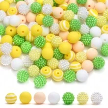 70pcs 12mm Silicone Round Beads, Resin Barcode Beads For DIY Bracelet, Necklace, Earrings, Keychain Pendant Making - Multicolor - View 7
