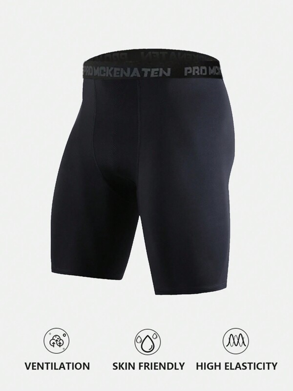 1 Stück Herren feste schwarze Kompressionsshorts, hochelastisch, feuchtigkeitsableitend, atmungsaktiv, Sportstrumpfhosen, geeignet für Laufen, Basketball, Fitness-Training, Outdoor-Sport in allen Jahreszeiten