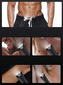 MIGUAN 男士电动剃须刀修剪器，便携式剃须刀，适用于剃除头发、胡须、胸毛、腋毛、手臂和腿毛，专业可充电便携式剃须刀，家用/车载两用，电池续航时间长，是送给父亲或男友的理想礼物。 - 黑色 - 查看 6