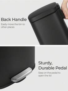 SONGMICS Kitchen Bin 30L, Pedal Bin, Rubbish Bin With Soft-Close Lid And Inner Bucket, Steel, White, Black