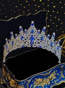 1pc Tiara And Crown For Women Crystal Queen Crowns Rhinestone Princess Tiaras For Girl Bride Wedding Hair Accessories For Bridal Birthday Party Prom Halloween Christmas - 彩色 - 查看 18