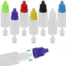 1件5件5毫升/10毫升批发彩色盖子眼药水分离滴瓶小塑料烟油可再填充瓶