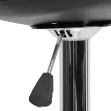 Juego de 4 taburetes de bar acolchados de PU - Giratorios 360° - Altura ajustable - Metal