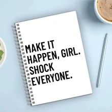 1 PC Funny Notebook, 5.5" X 8.3" Spiral Notebook, Motivational Notebook Journal And Notebook For Women, Girl Boss Journal, Team Building Gift,School Supplies,Back To School