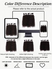 100g/3 Stücke Lockiges Kunsthaar Verlängerungen in Schwarztönen, dicke, äußerst weiche Proteinseide kleine Locken Bündel 24 26 28 Zoll, praktisch und angenehm
