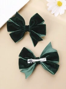 2 peças laços de cabelo para meninas verdes, grampos de cabelo de veludo com cauda de andorinha para crianças, acessórios de cabelo elegantes para ano novo para presentes de irmã