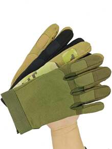 Tactical Full Finger Gloves, Military Special Forces Shooting Training Concealed Protection Hunting Expedition Climbing Outdoor Cycling, Suitable For Spring & Autumn - Elasticated Open Style - View 5