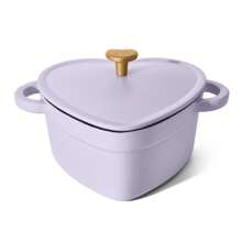 Beautiful 2QT Cast Iron Heart Dutch Oven, Pink Champagne - Mauve Purple - View 3