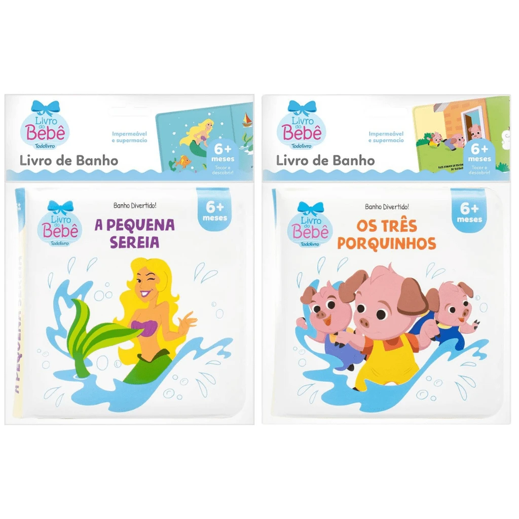 Kit 2 Bath Books For Children Fun And Learning In The Bath! - + Three Little Pigs - View 1