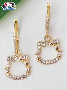 Sanrio Colgante con Charm de Hello Kitty de Sanrio para hacer joyas, aretes, pulseras, colgantes, collares, marcadores de puntada, manualidades, adornos de gato brillante con strass para manualidades DIY (Variados)