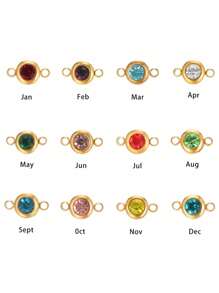 定制款优雅诞生石不锈钢项链，女士风格，可定制18K镀金不褪色名字项链，时尚个性化珠宝，适合婚礼、度假、舞会、圣诞节、母亲节礼物 - 生日石-1 - 查看 8