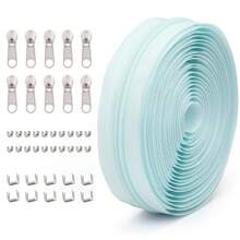 1 Set = 4.5M Zipper + 10 Zipper Pulls + 20 Top Stops + 10 Bottom Stops, #5 Nylon Zippers, 85 Color Options, Suitable For Garments, Bags, Home Textiles, Bedding