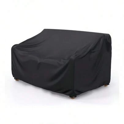 Waterproof Outdoor Sofa Cover - Durable Polyester, UV & Dust Resistant, Black Patio Furniture Protector