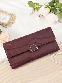 勃艮第包 Charry 红色包 酒红色包 时尚女士零钱包 三折 多卡槽 大容量 多功能钱包 女士优雅折叠卡槽和拉链口袋 女士钱包 钱包 长款钱包