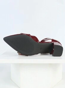 Dames loafers met puntige neus, veelzijdig, wijnrood