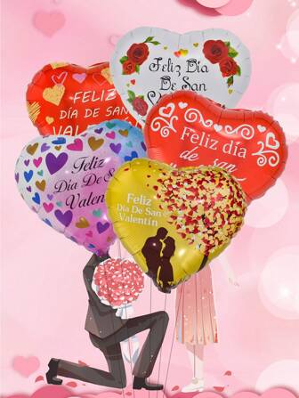 1pc Spanish Happy Valentine's Day Heart To Heart Balloons Happy Valentine's Day Helium Balloon Valentine's Day Decorations