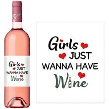 4 件幽默生日酒瓶标签，自粘酒瓶贴纸，生日节日派对装饰，送给女性朋友的礼物 - “只想喝葡萄酒”主题贴纸 - 彩色 - 查看 1