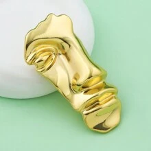 1 chiếc ghim cài áo hình nửa mặt kiểu Âu-Mỹ, màu vàng, phụ kiện thời trang cho nữ, ghim cài áo, túi xách, phụ kiện đi học, văn phòng, áo sơ mi, áo khoác, trang sức, quà tặng Giáng sinh, Halloween, quà tặng giáo viên dễ thương, phụ kiện trang phục, quà tặng túi xách, quà tặng cho mẹ, cha, tốt nghiệp và giáo viên. - Vàng - Xem 5