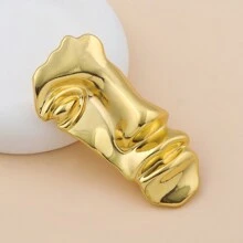 1 chiếc ghim cài áo hình nửa mặt kiểu Âu-Mỹ, màu vàng, phụ kiện thời trang cho nữ, ghim cài áo, túi xách, phụ kiện đi học, văn phòng, áo sơ mi, áo khoác, trang sức, quà tặng Giáng sinh, Halloween, quà tặng giáo viên dễ thương, phụ kiện trang phục, quà tặng túi xách, quà tặng cho mẹ, cha, tốt nghiệp và giáo viên. - Vàng - Xem 3