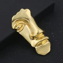 1 chiếc ghim cài áo hình nửa mặt kiểu Âu-Mỹ, màu vàng, phụ kiện thời trang cho nữ, ghim cài áo, túi xách, phụ kiện đi học, văn phòng, áo sơ mi, áo khoác, trang sức, quà tặng Giáng sinh, Halloween, quà tặng giáo viên dễ thương, phụ kiện trang phục, quà tặng túi xách, quà tặng cho mẹ, cha, tốt nghiệp và giáo viên. - Vàng - Xem 10