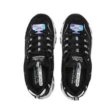 Skechers D'LITES 1.0 休闲鞋，男女透气运动鞋，熊猫图案，日常通勤鞋，复古厚底运动鞋 13148-BKW - 黑色/白色 - 查看 6