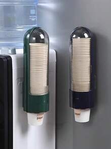 Paper Cup Holder Dispenser, Automatic Cup Holder Shelf For Disposable Cups, Water Cups, Beverage Dispenser Storage Rack - Blue - View 2