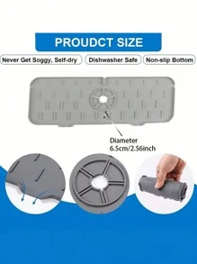 1/3 tấm thảm nhỏ giọt vòi nước bằng silicon - Thảm bảo vệ bồn rửa chống thấm nước và chống trượt cho nhà bếp và phòng tắm, thảm chống bắn nước vòi nước, thảm bồn rửa, đồ trang trí nhà bếp, đồ trang trí nhà cửa, hoàn hảo cho lễ Halloween, Giáng sinh, Lễ tạ ơn, Ngày của mẹ, quà tặng tốt nghiệp, thảm chống trượt - Nhiều màu - Xem 7