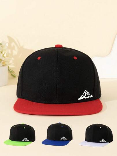 1pc Adjustable Unisex Flexible Mountain Printed Cap, Suitable For Outdoor Sports, Mountain Range Printed Baseball Hat, Breathable Street Snapback, Trucker Cap, Adjustable Head Circumference