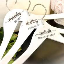 1 Set Of Customized Wedding Dress Hangers, Personalized Wedding Party Hangers For Bride And Bridesmaids, Carved Garment Hangers, Handmade Solid Wood Material, Suitable For Wedding Celebration And Dress Display ,Waterproof,Anti-Mold Stylish,Adorable,High-Quality Custom,Personalized,Unique Ideal Gifts For Her Boyfriend,Girlfriend,Dad,Mom,Family,Friends,Son,Daughter,School Students,Kids For Anniversaries,For Birthdays School,Office,Home