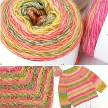 1pc 100g Soft Multicolor Gradient Yarn, Handmade Crocheting Cake Yarn For Hats, Scarves, Sweaters - 60% Acrylic, 30% Polyacrylic, 10% Blended Fibers - Vibrant Multicolored Tones - Multicolor - View 9
