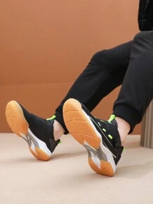 TACHUAN Swivel Buckle Badminton Shoes For Men, New Mesh Breathable Professional Non-Slip Badminton Sneakers - Black and White - View 8