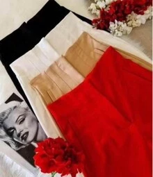 Pantalón con pinzas formal - Rojo - Ver 2