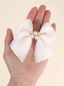 2pcs/6pcs Pearl Bow Hair Clips For Girls,Fabric Alligator Clips Hair Bows For Girls,Fashion Hair Accessories For Girls Party Gifts - Bow Hairpin - View 8