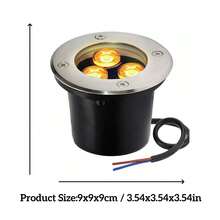 Luz Enterrada Impermeable Luz Cálida Acero Inoxidable LED Luz Paisaje para Plazas Parques Espacios Escénicos Sendero - Negro - Ver 6