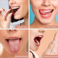 1pc Professional Stainless Steel Tongue Scraper - Metal Tongue Cleaner For Adults, Reduces Bad Breath, Enhances Oral Hygiene, Unscented, Includes Case - Silver - View 5