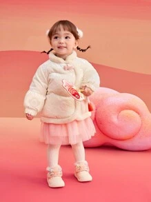 Balabala 女婴羽绒服，2025年新年，春节外套 - 白色 - 查看 2