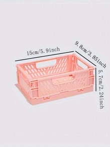 1pc Small Foldable PP Storage Box, Office Supplies, Notebook, Stationery, Cosmetics Desk Organizer Box, Multi-Colors Available, Desktop Organizing Tool,For Back To School