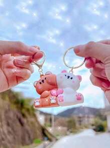 2 件可爱抱抱熊磁性钥匙扣，情侣礼物，最佳朋友礼物情人节汽车配件包包饰品