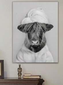 1 幅《奶牛蹲在马桶上看报纸》 - 动物 - 印刷帆布 - 海报 - 墙壁艺术 - 无框帆布画 - 卧室、家庭办公室、厨房、浴室 - 室内/室外悬挂画 墙壁装饰、房间装饰画礼物 生日毕业 - 彩色 - 查看 15